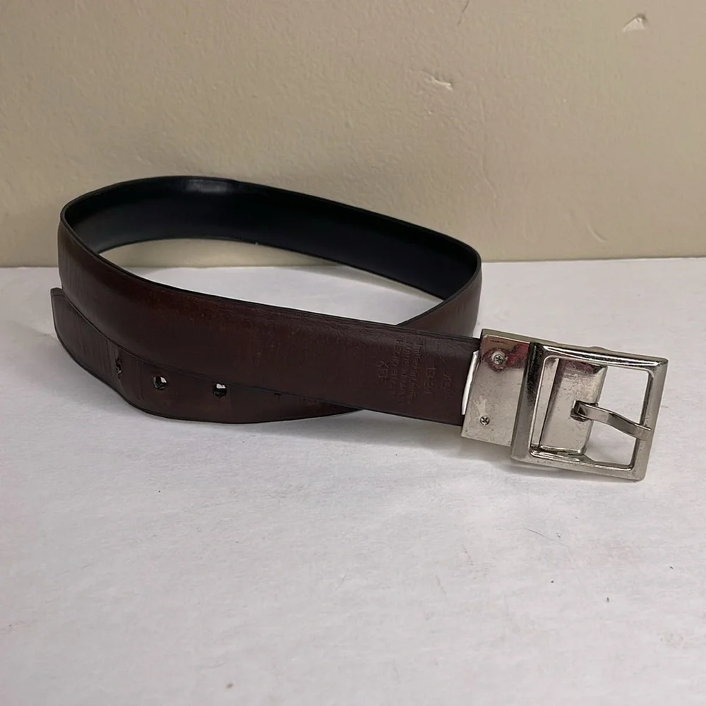CHAPS Belt Brown Vegan Leather silver Buckle Boy’s XS 19-24
